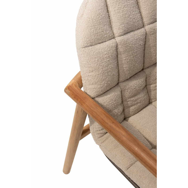 4 Seasons Outdoor Samos Essstuhl + Taste 4SO Corsica Tisch Kieselform Teak 240 cm