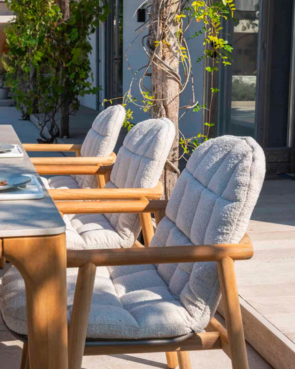 4 Seasons Outdoor Samos Essstuhl + Geschmack 4SO Liam Tisch mit Keramikplatten 240 cm
