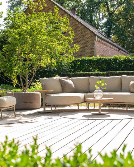 4 Seasons Outdoor Sardinia Chaise Lounge Bank + Puccini Lounge Chair + Verdi Coucht Tabelle 73 Ø CM