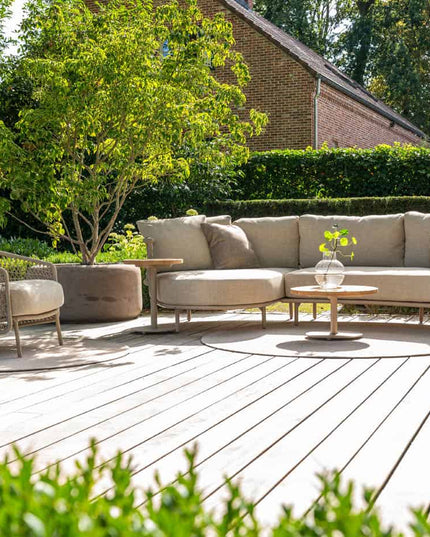 4 Seasons Outdoor Sardinia Chaise Lounge Bank + Taste 4SO Albano Lounge Chair + Verdi Coucht Tabelle 73 Ø CM