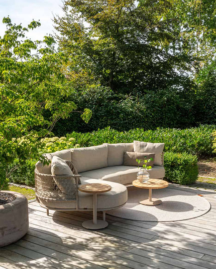 4 Seasons Outdoor Sardinia Chaise Lounge Bank + Puccini Lounge Chair + Verdi Coucht Tabelle 73 Ø CM