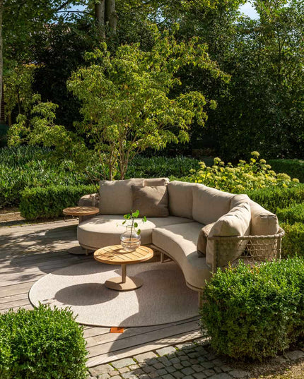 4 Seasons Outdoor Sardinia Chaise Lounge Bank + Puccini Lounge Chair + Verdi Coucht Tabelle 73 Ø CM