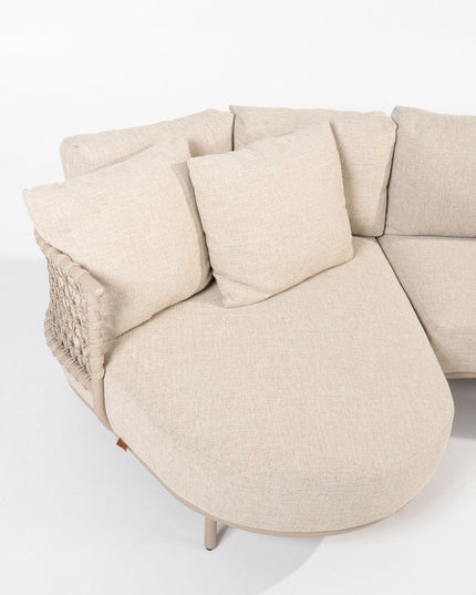 4 Seasons Outdoor Sardinia Chaise Lounge Bank + Puccini Lounge Chair + Verdi Coucht Tabelle 73 Ø CM