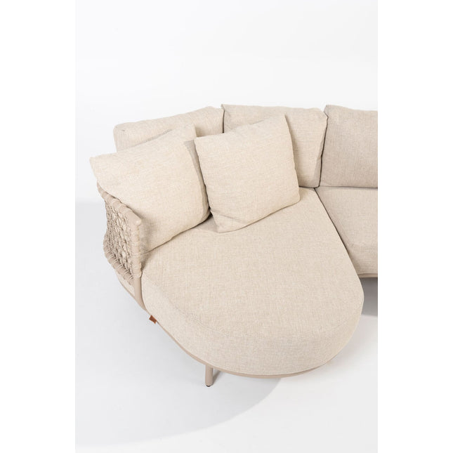 4 Seasons Outdoor Sardinia Chaise Lounge Sofa + Puccini Lounge Stuhl + Volta Couchtisch 80 Ø CM