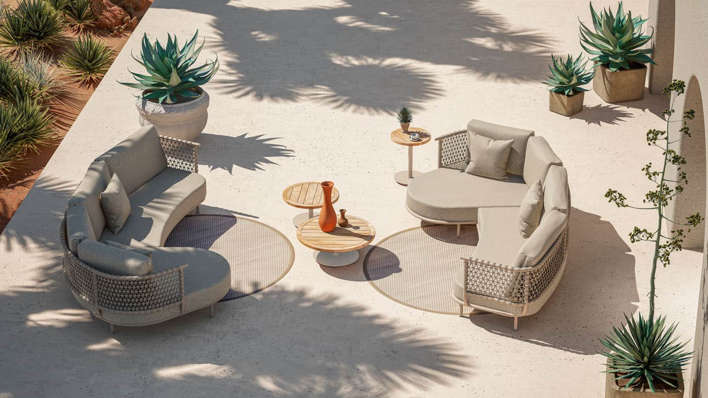 4SO Sardinia modulaire bank met chaise longue latte - afbeelding 6