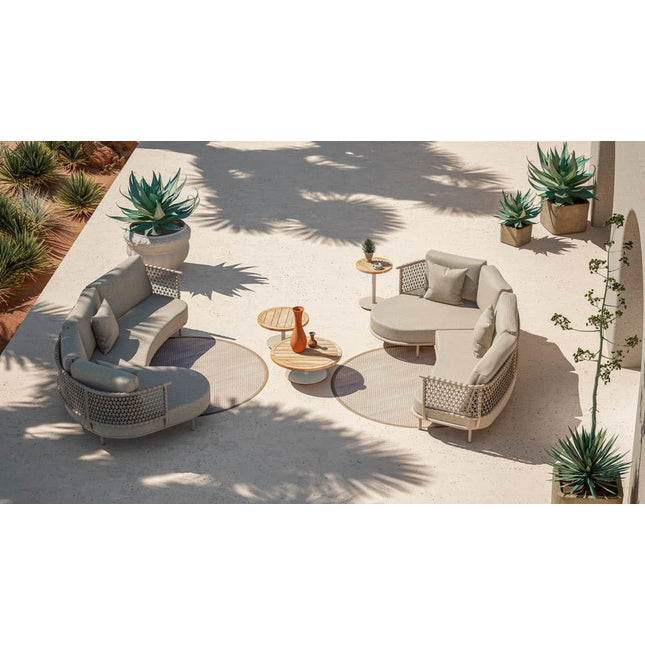 4 Seasons Outdoor Sardinia Chaise Lounge Bank + Taste 4SO Albano Lounge Chair + Verdi Coucht Tabelle 73 Ø CM