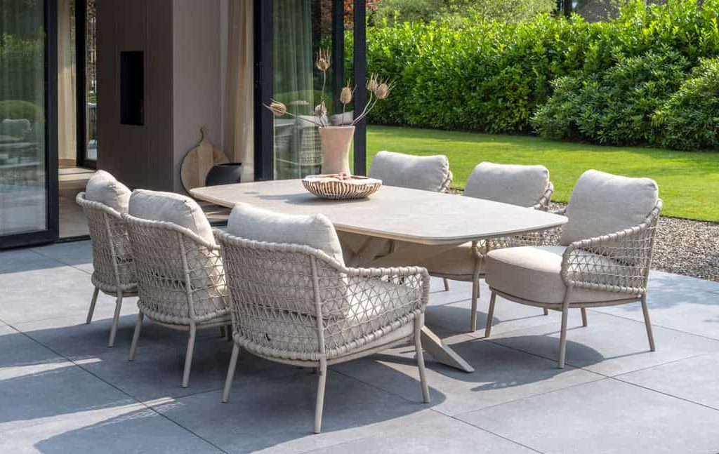 4SO Sardinia low dining set (6 st.) met Nevada tafel 250x105cm