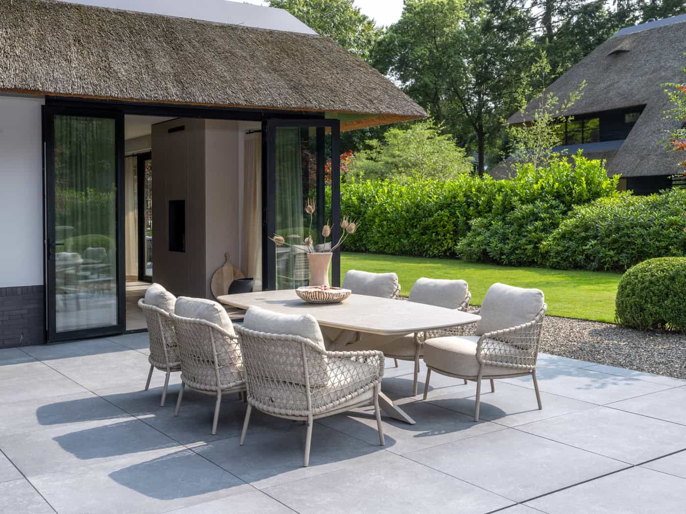 4SO Sardinia low dining set (6 st.) met Nevada tafel 250x105cm - afbeelding 4