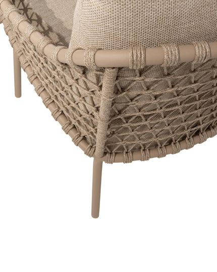 4 Seasons Outdoor Garten Sardinia Low Dining Chair + Geschmack 4SO Saba Low Dining Teak Tabelle 160 Ø cm Latte