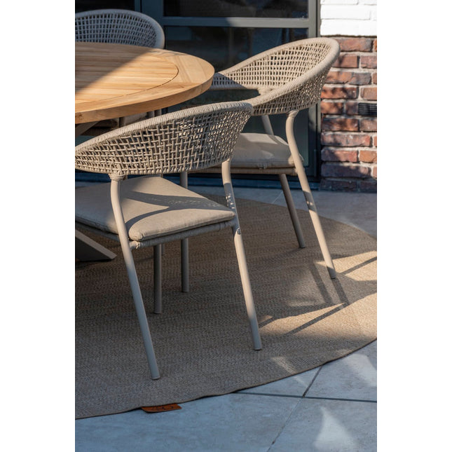 Taste 4SO Sienna Dining + Prado Teak Tabelle 130 Ø CM Teak -Basis