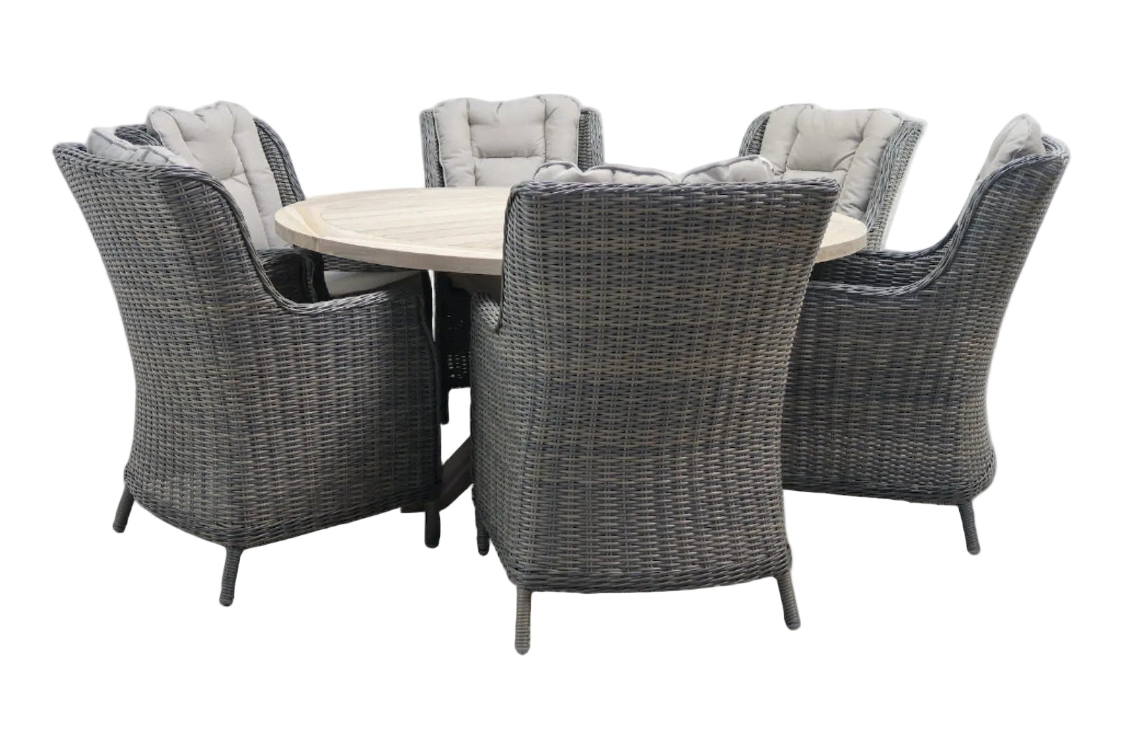 PaZoon 7-delige tuinset met Osborn Sand tuinstoelen en Taste by 4SO Louvre tuintafel Ø160 cm