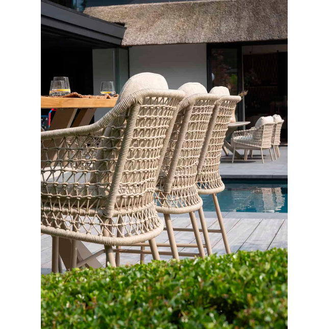 4 Seasons Outdoor Tramonti High Dining Chair Latte inkl. 2 Kissen
