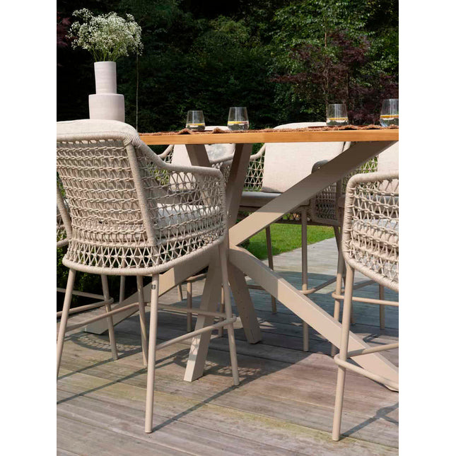 4 Seasons Outdoor Tramonti Bar Sitz + Taste 4SO Prado Bartafel Teak 200 cm Latte