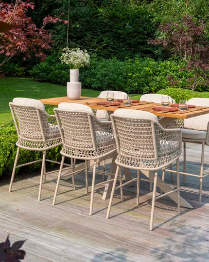 4 Seasons Outdoor Tramonti Bar Sitz + Taste 4SO Prado Bartafel Teak 200 cm Latte