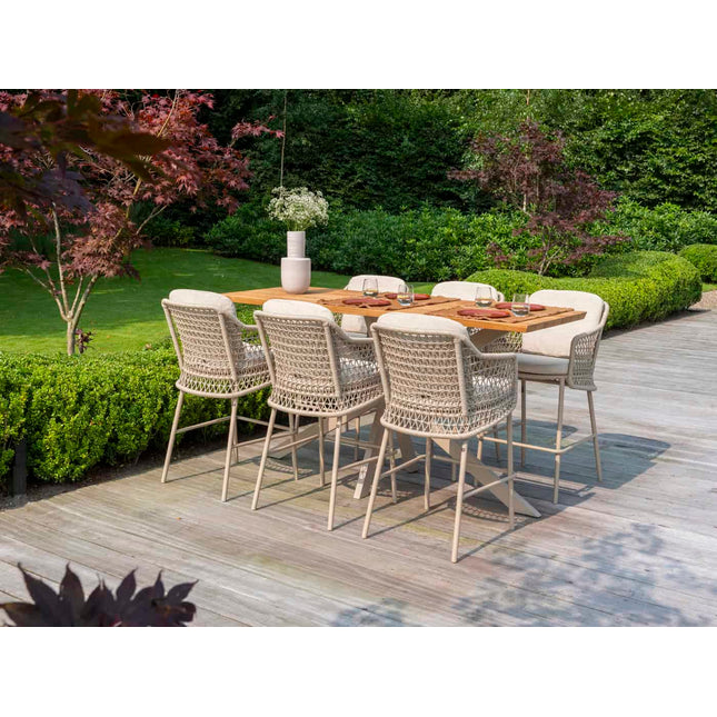 4 Seasons Outdoor Tramonti Bar Sitz + Taste 4SO Prado Bartafel Teak 200 cm Latte