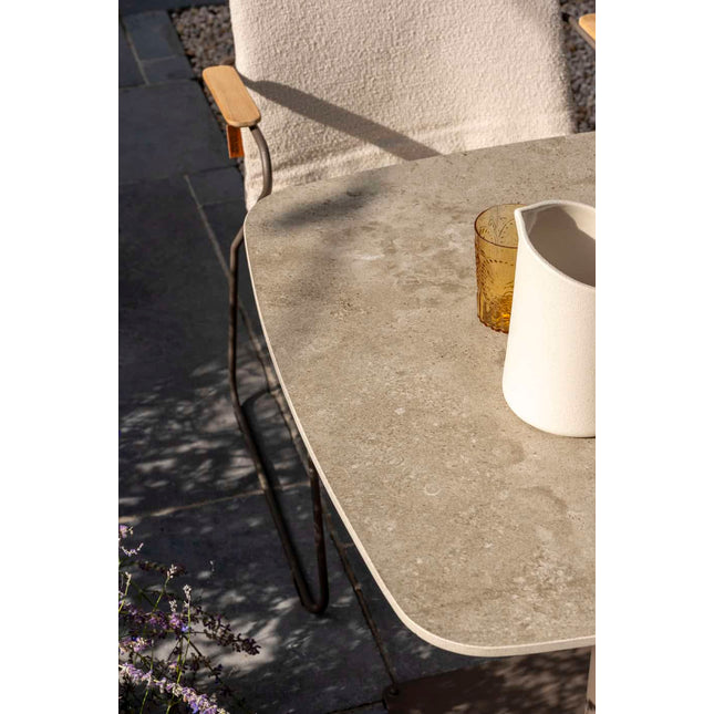 4 Seasons Outdoor Vermont Esstisch mit Keramiktisch -Tisch, Terre 75 x 75 cm.