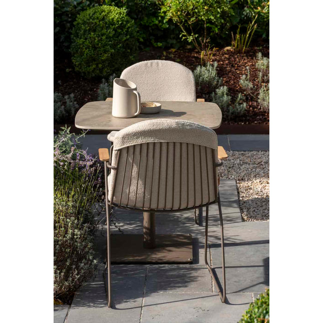 4 Seasons Outdoor Veneto Stapelstuhl terre Edelstahl inkl. Kissen