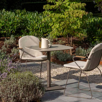 4 Seasons Outdoor Vermont Esstisch mit Keramiktisch -Tisch, Terre 75 x 75 cm.
