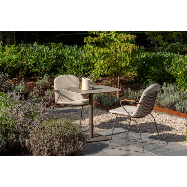 4 Seasons Outdoor Vermont Esstisch mit Keramiktisch -Tisch, Terre 75 x 75 cm.