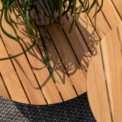 4 Seasons Outdoor Verdi Couchtisch Teak 73 cm. Ø (H 35) Latte