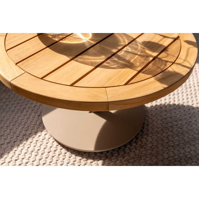 4 Seasons Outdoor Volta Teak Seitisch Zentralbein Latte 45 cm. Ø (H 55)