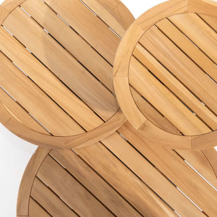 4 Seasons Outdoor Volta Teak Couchtisch Zentralbein Weiß 80 cm. Ø (H 30)