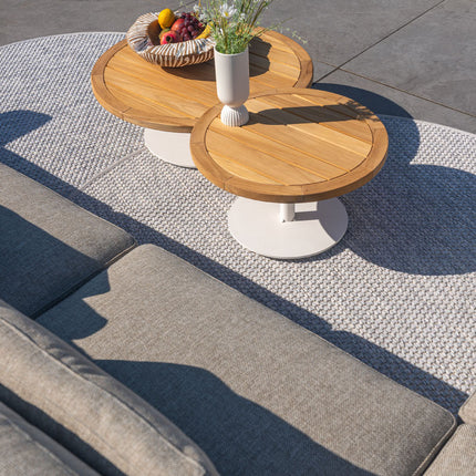 4 Seasons Outdoor Volta Teak Couchtisch Zentralbein Weiß 60 cm. Ø (H 35)