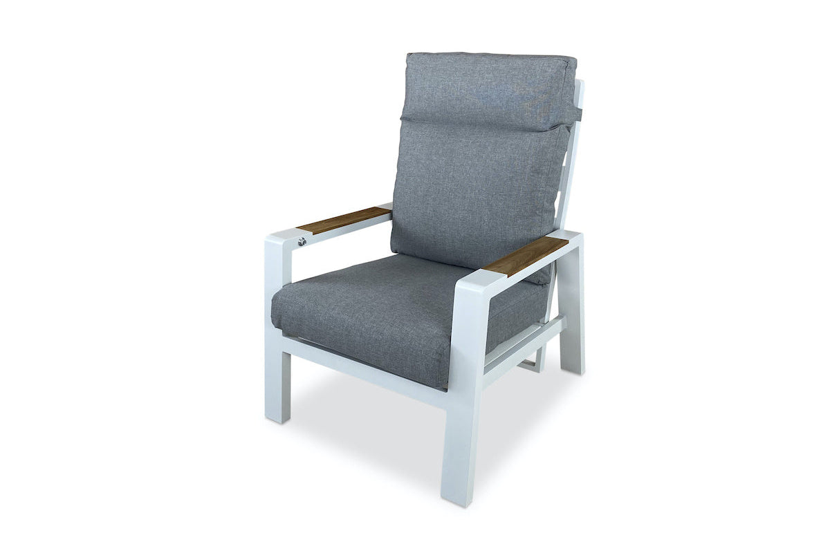 PaZoon verstellbarer Gartenstuhl Como aus Aluminium und Teak