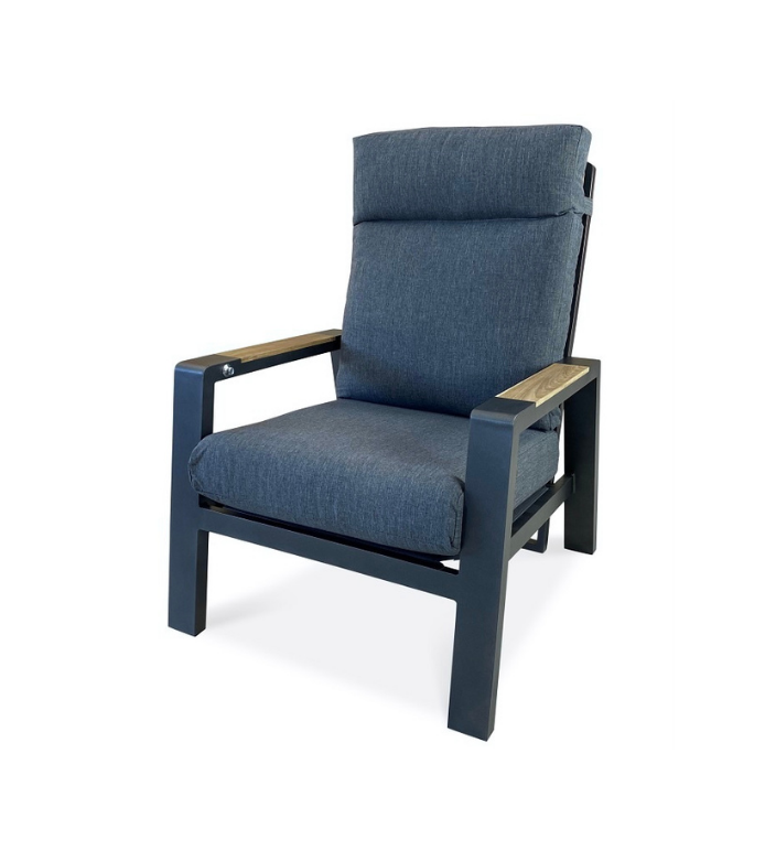 PaZoon verstellbarer Gartenstuhl Como Lounge aus Aluminium und Teak