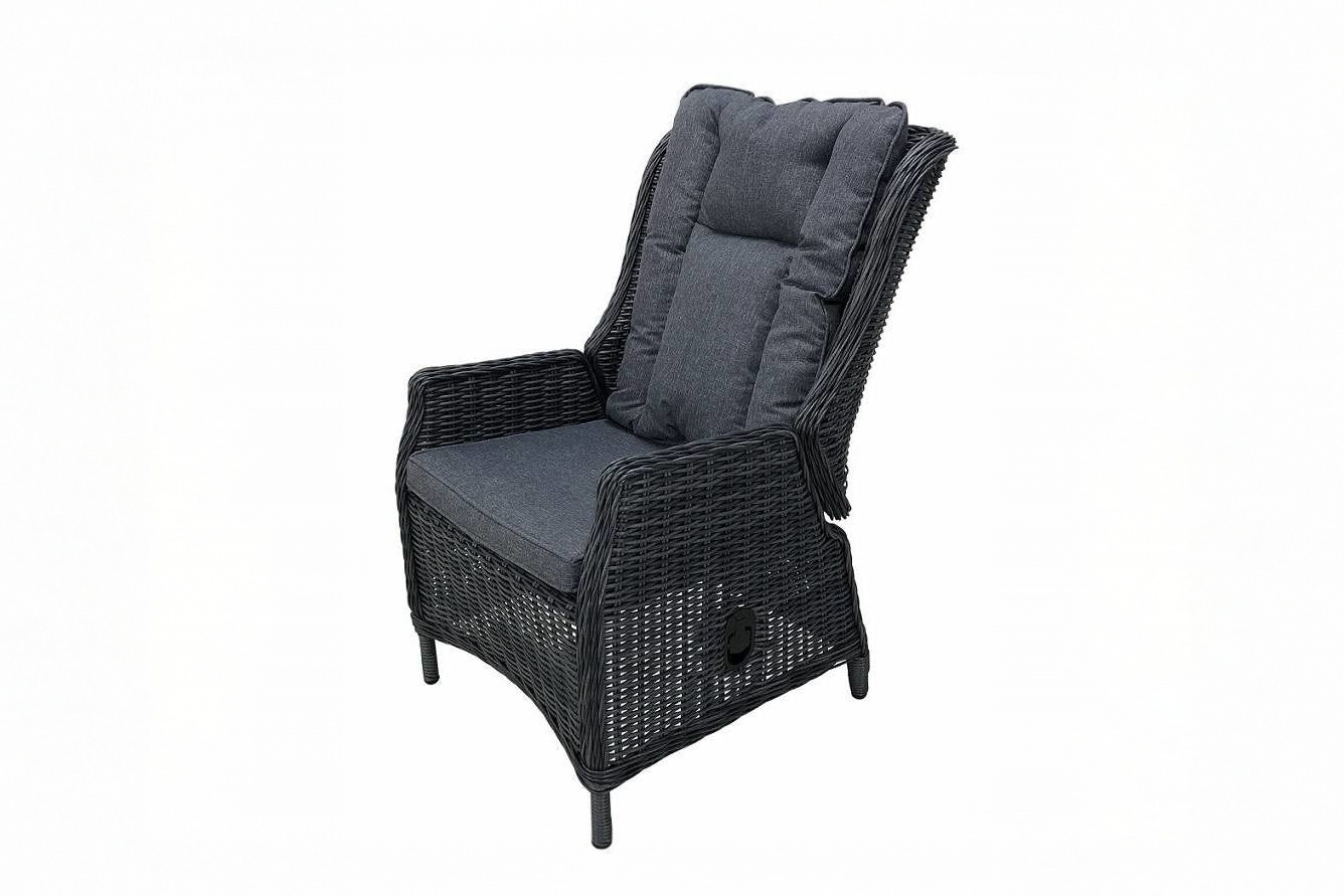 PaZoon verstellbarer Gartenstuhl Osborn aus Rattan und Aluminium in Grau