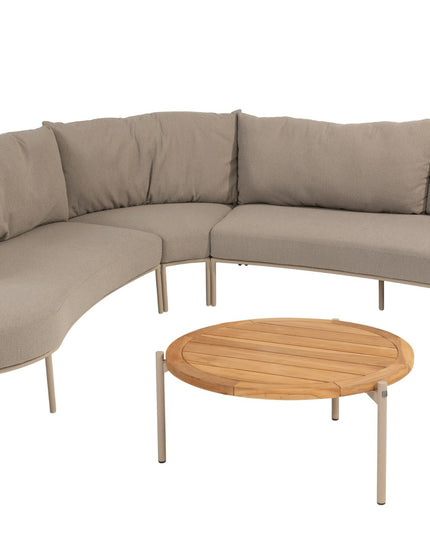 4 Seasons Outdoor Comino Lounge Sofa + Volta Seiten Tabelle 45 Ø cm Latte