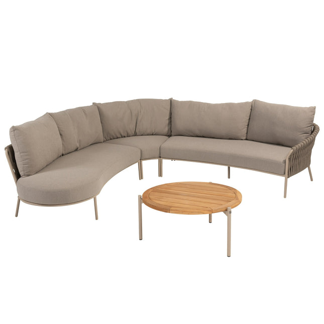 4 Seasons Outdoor Comino Lounge Sofa + Volta Seiten Tabelle 45 Ø cm Latte