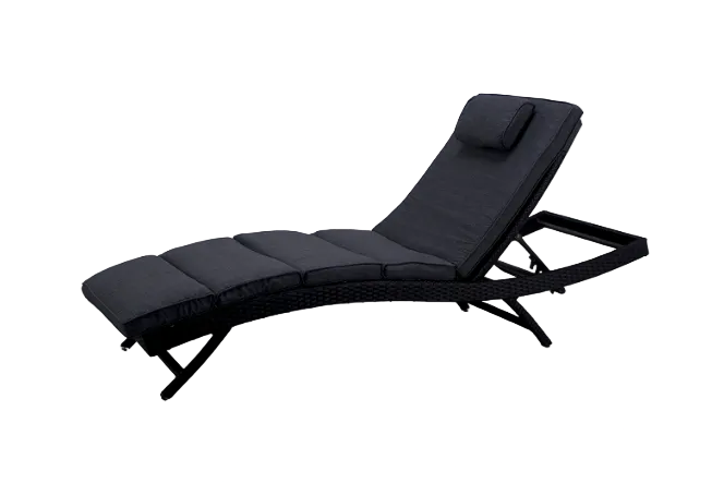 PaZoon sunlounger ligbed wicker aluminium zwart 70 cm