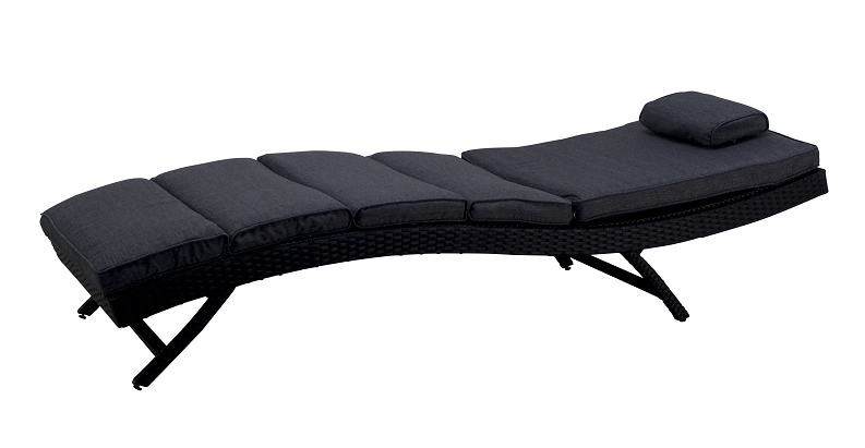 PaZoon sunlounger ligbed wicker aluminium zwart 70 cm - afbeelding 2