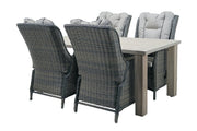 Taste by 4 Seasons 5-delige tuinset Louvre teak 180 cm met Osborn verstelbare tuinstoelen
